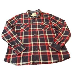 Vintage Sears Roebuck & Co Classic Red and Blue Plaid Button-Down Shirt